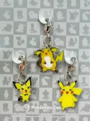 【中古】キーホルダー・マスコット(キャラクター) 172.ピチュー＆025.ピカチュウ＆026.ライチュウ 全国ずかんメタルチャーム(3個セット) 「ポケットモンスター」 ポケモンセンター限定