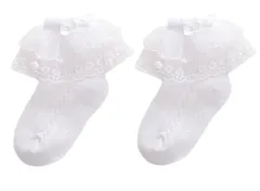 【新着商品】ソックス 子供 女の子 ガールズ キッズ 靴下 2重レース フォーマル ショーツソックス 入学式 卒業式 [ZGKULAEAOW] 結婚式 冠婚葬祭 白 ２足組