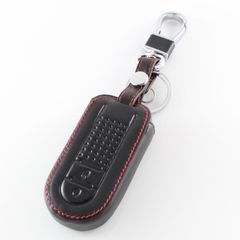 ダイハツ スマートキーカバー レザー 本革 キーケース 2つボタンタイプ ブラックレザー×レッドステッチ 送料無料 専用設計 レザーキーカバー キーホルダー【カー用品のお店BeeTech】車用品 カーアクセサリー おしゃれ 女性 男性 人気 カーアクセ 小物