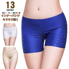 ベリーダンス インナーパンツ ショートパンツ 透け防止 3分丈 見せパンツ ラインストーン付き レディース 女性 スパッツ レギンス ショート丈 ショートレギンス インナー アンダーウェア 下に履く #pop815