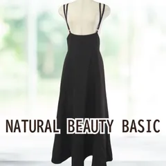 USED NATURAL BEAUTY BASIC キャミワンピース ブラック Ｓサイズ 裏地有 レディース ナチュラルビューティーベーシックのサムネイル