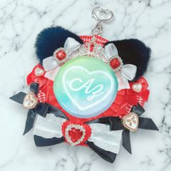 ロゼッタ໒꒱· ﾟねこみみ♡サイドリボン♡ブラック×レッド♡ティアラ〔No.29〕