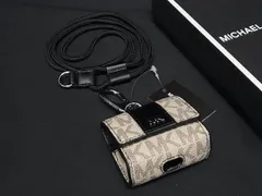 ■新品■未使用■ MICHAEL KORS マイケルコース MK柄 PVC AirPodsケース エアポッズケース ベージュ系×グレー系 BJ1072
