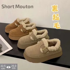 裏起毛ブーツ レディース スリッポン ムートンブーツ ボア ショートブーツ インナーボア カジュアル  シンプル アンクル丈 暖かい 防寒 冬靴 スノーブーツ 保温 もこもこ 裏起毛 滑り止め 厚底 アウトドアxiaokb51