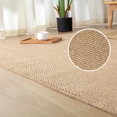 【特価】約1畳 リネン風素材 洗える 滑り止め 抗菌 120×160cm 防臭 防ダニ 通気性 ブラウン 速乾性 防音 リビングルーム 寝室 カーペット ダイニングルーム フローリング オールシーズン FLIIRITAIA 洗濯可能 収納便利 ラグ