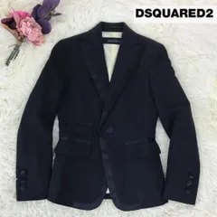 DSQUARED2　ディースクエアード　テーラードジャケット　タキシード　黒　ブラック　サイズ表記38（Sサイズ相当）サテンライン　イタリア製　パーティのサムネイル