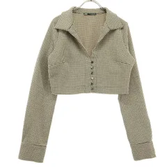 ZARA ザラ 総柄 長袖 ボレロ M ブラウン レディース 古着