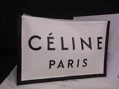 ■新品■未使用■ CELINE セリーヌ キャンバス×レザー クラッチバッグ セカンドバッグ レディース ホワイト系×ブラック系 AW5609
