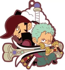 【中古】キーホルダー・マスコット(キャラクター) ロロノア・ゾロ＆ジュラキュール・ミホーク 「ワンピース ラバーマスコット バディコレ Log.1」