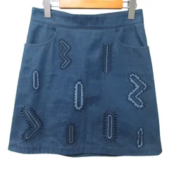 ステラマッカートニー STELLA McCARTNEY 美品 15年製 デニムスカート 刺繍 台形 インディゴブルー 青 Sサイズ IBO47 0213のサムネイル