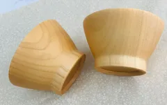 ★天然木★くらわんか碗型　スープボウル　ナチュラル　２個