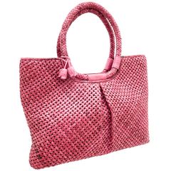 シビラ レザー メッシュバッグ トート 赤系 - メルカリ
