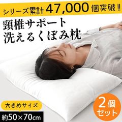 【2個セット】日本製 くぼみ型 頚椎サポート 洗える枕 約50×70cm 新品【M-00306WH-2】
