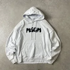 22AW 定価4.6万 MSGM ロゴプリント パーカ フーディー made in ITALY エムエスジイエムのサムネイル