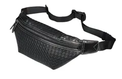 ボディバッグ ワンショルダー 編み込み ウエストポーチ PUレザー メンズ