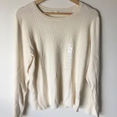 ジーユー リブボタンスリーブセーター レディース 3XL ホワイト 26512025100210039