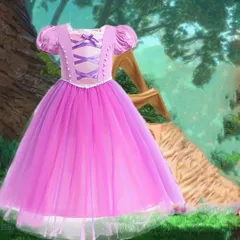 新入荷♡半袖　ラプンツェル姫コスチュームドレス　ディズニー　プリンセス衣装　お誕生日プレゼント　ハロウィン仮装　女の子　プリンセス変身