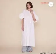 SeaRoomlynn コットンギャザーパフスリーブドレス　ブラック　M SeaRoomlynn - シールームリン Cottonギャザーパフスリーブ