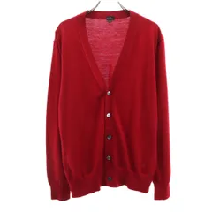 PS Paul Smith ピーエスポールスミス 長袖 Vネック ニットカーディガン L レッド メンズ 古着