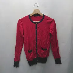 ◇ ⊇ green label relaxing コットン100% 薄手 長袖 カーディガン サイズ表記なし レッド ネイビー レディース E  【1502030016215】