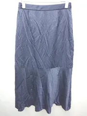 ◇ green label relaxing UNITED ARROWS 切り替え 光沢 膝下丈 マーメイド スカート サイズ38 ネイビー レディース P  【1406180053871】