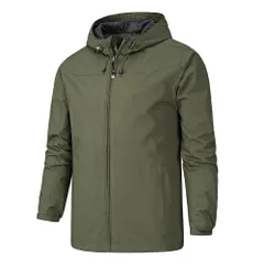 ☆ オリーブグリーン ☆ Mサイズ ☆ ジャケット フード付き 長袖 メンズ pmyjacket24 ジャケット フード付き 長袖 ウインドブレーカー コート マウンテンパーカー 作業服 登山ウェア 薄手 レディース メンズ はっ水 撥水 無地