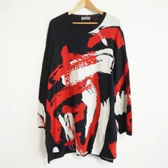 #apc ヨウジヤマモト YohjiYamamoto POUR HOMME カットソー 3 黒系 赤 白 柄 ビッグシルエット メンズ [865236]のサムネイル