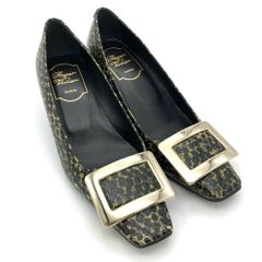 ロジェヴィヴィエ Roger vivier パンプス レザー カーキ 34 1/2サイズ 約21.5cm レディース【中古】