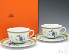 ★★★箱だけ難あり★★★ エルメス トウカン 316 ティーカップ＆ソーサー 2P(ペア) HERMES Toucans