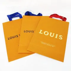 ルイヴィトン LOUIS VUITTON 紙袋 3枚セット ショッパー ショップ袋 ベージュ系 ギフト 手提げ 純正 正規 ロゴ文字 付属品 