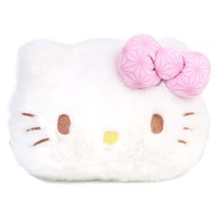 ハローキティ フェイス形ポーチ 化粧ポーチ ふわふわ 和みパステル レディース かわいい おしゃれ サンリオ sanrio キャラクター