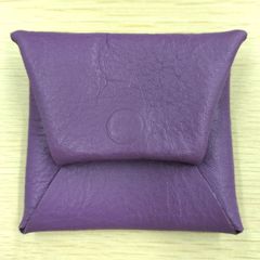 本革　コインケース　メモリーケース　ピルケース　国内　ハンドメイド　レザー　	紫	/工房エールヨコハマ