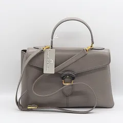 美品 ミラショーン グレーカラー レザー ハンド ショルダーバッグ  2000000 NSK KTU