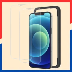 【特価商品】NIMASO ガラスフィルム iPhone12 / iPhone12Pro 用 保護 フィルム ガイド枠付き 2枚セット NSP20L177