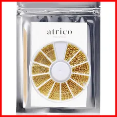 【最短発送】ゴールド 6サイズ（ケース・ウッドスティック付）粒 球体 atrico（アトリコ）ブリオン ネイルパーツ