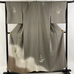 出産祝い 裄丈67cm 身丈154cm 付下げ M 【中古】 逸品 美品 正絹 灰茶