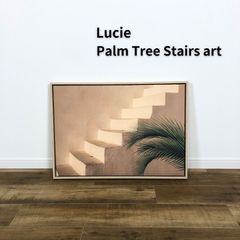 Lucie Palm tree stairs art  ヤシの木 階段 絵画  ブラウン