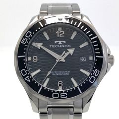 【美品】テクノス　TECHNOS　T9B98SB　クォーツ　黒　デイト表示