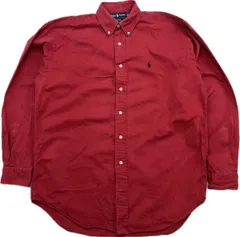 RALPH LAUREN ☆ BLAKE 風合い◎ レッド ボタンダウン シャツ 長袖 コットン M アメカジ ストリート 古着 オールド ラルフローレン■FA296