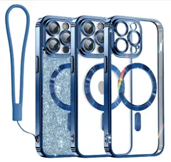 Meifigno iPhone 14 Pro Max ケース  6.7インチ ディープブルー