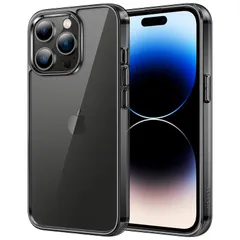 JEDirect iPhone14ProMax 6.7インチ用 (14 Pro Max) 黄ばみなし 保護ケース 衝撃吸収 バンパーカバー 傷つけ防止 クリアバック (スペースブラック) 0