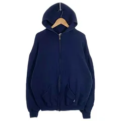 90~00's RUSSELL ATHLETIC ラッセルアスレチック ジップアップ スウェットパーカー ネイビー USA製 Size XL