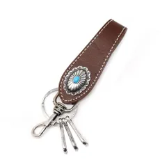 ☆ CHOCO ☆ コンチョ付きキーホルダー NLAB-004 キーホルダー メンズ キーリング コンチョキーホルダー ベルトループ 牛革 革 本革 ココペリ コンチョ レディース キーアクセサリー フック 鍵 カギ おしゃれ かっこいい シンプル 飾りボタン