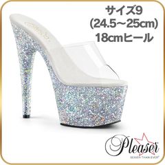 23 23.5 cm Pleaser プリーザー サンダル 厚底 18cm ヒール 透明