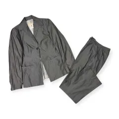 イタリア製 MARINA SPADAFORA セットアップ コットン スーツ テーラードジャケット スラックスパンツ 40(I) /グレー/レディース