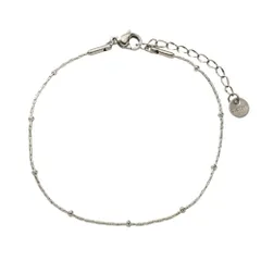 【B：シルバー × ワンサイズ】[Cream dot. クリームドット公式] ブレスレット レディース ステンレス製 金属アレルギー つけっぱなし サージカルステンレス 5タイプ チェーン スキンジュエリー 極細 細い 大人のサムネイル