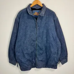 90s vintage ヴィンテージ デニムジャケット 中綿ジャケット Peace メンズ  インディゴブルー アメカジ 魚 アート系 古着 ストリート オーバーサイズ