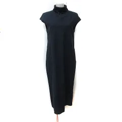 デプレ DES PRES トゥモローランド ワンピース ロング タートルネック フレンチスリーブ 36 S 黒 ブラック /YI