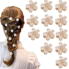 【人気商品】レディース ヘアクリップ ヘアクリップ ヘアアクセサリー ヘアピンまんまるお花 髪留めミニ 髪飾り 可愛い 【12個セット】バンスクリップ nalaina