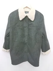 ◇ EMODA エモダ スウェード調 裏ボア フロントボタン 長袖 ジャケット コート サイズF ブラック レディース P  【1405090010448】